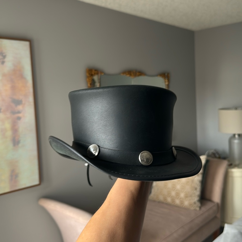 Leather top hat